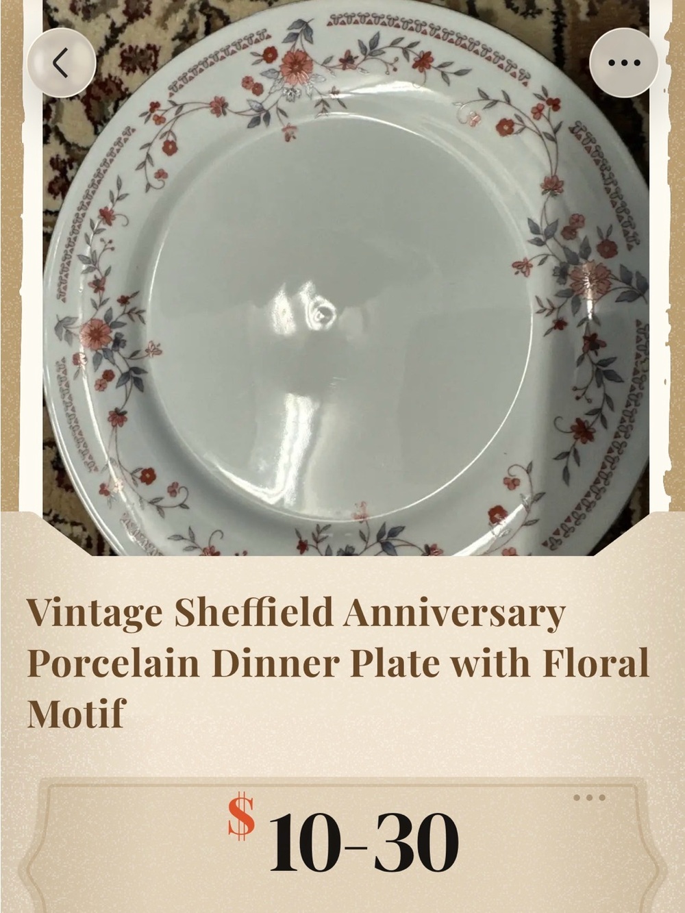 Anniversary Porcelain Saucer Plates - White with Coral Floral Motif